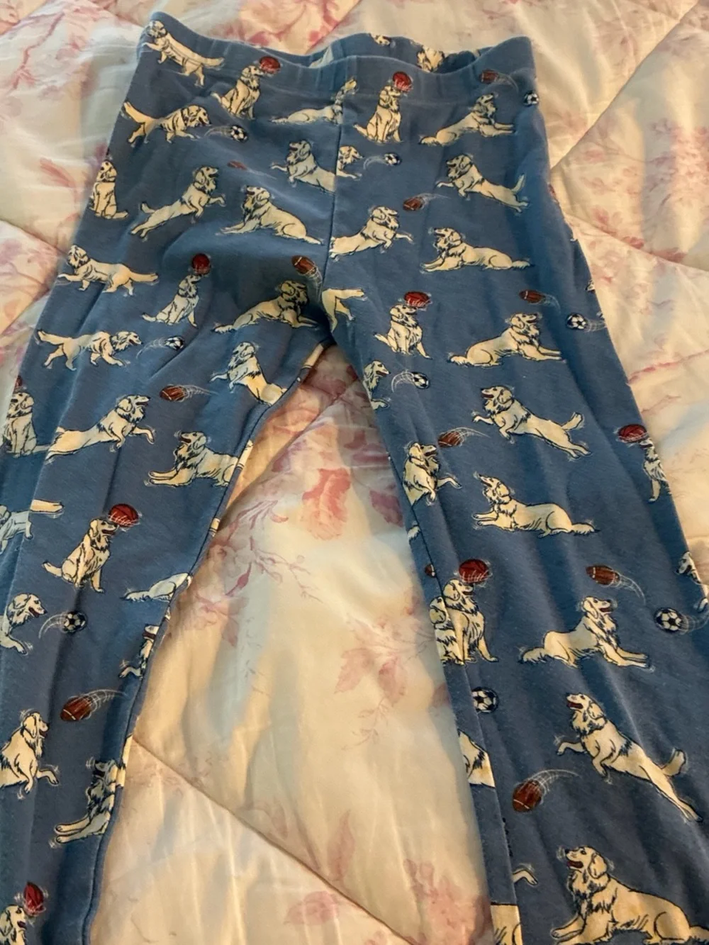 Blue Puppy Print Kids Pajama Set - Long Sleeve Top & Pants